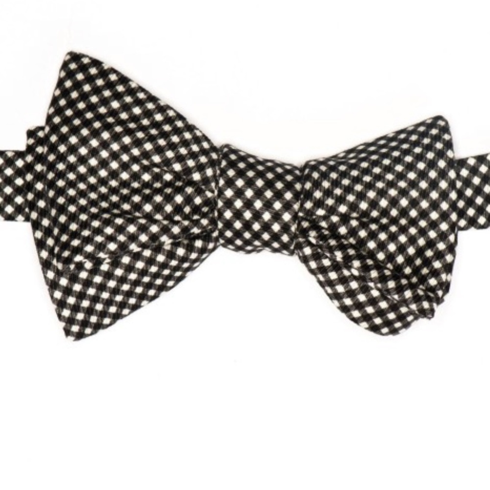 Edward Armagh Silk Bow tie black and white checked